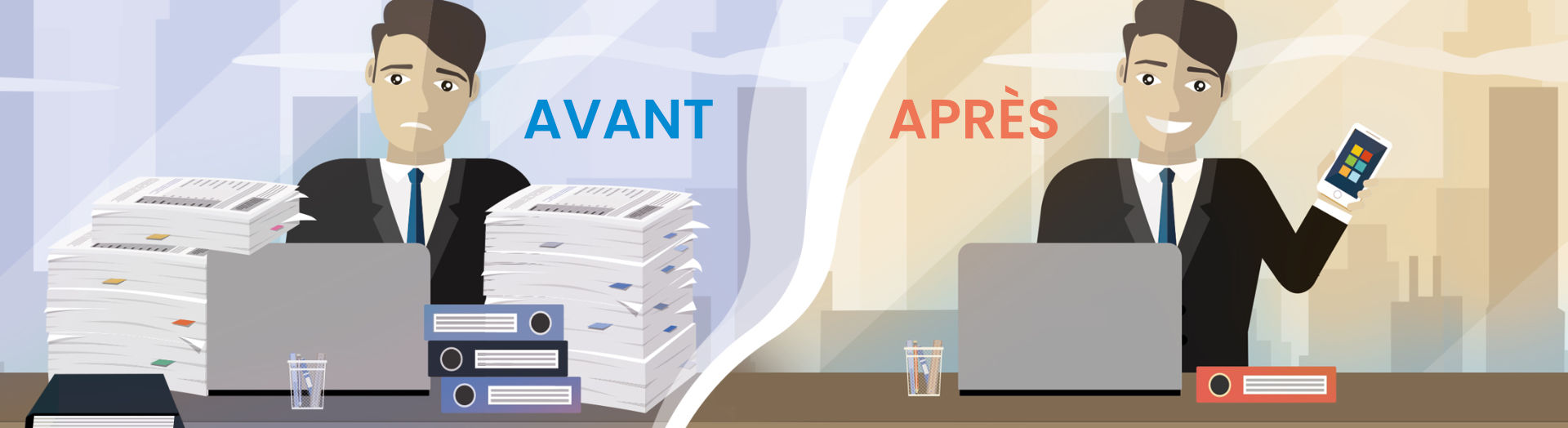 Illustration avant et après EDAF